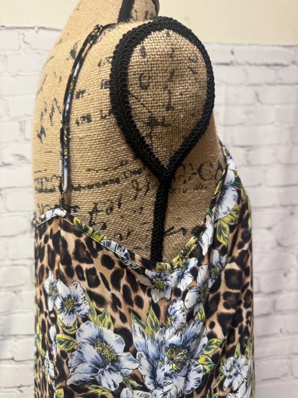 WHBM Like New Leopard Print Floral Slip Dress - Picture 3 of 9
